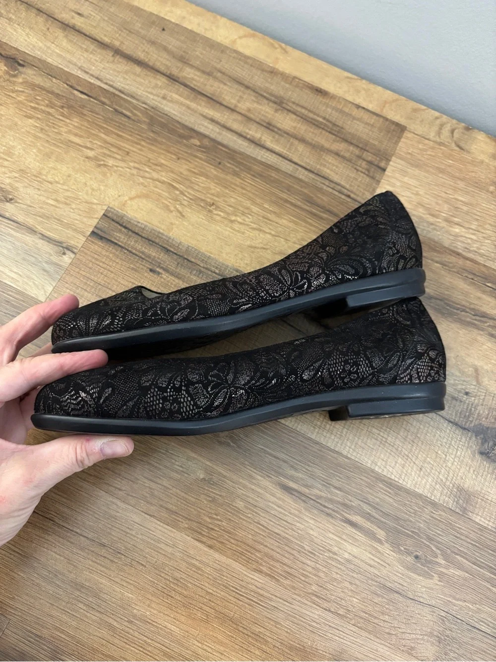 SAS Scenic Ballet Flat Shoes Black Lace Women’s